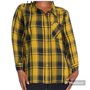 Flannel Modern 100% Cotton Plaid Stretch Button Down Shirt relax fit Plus size